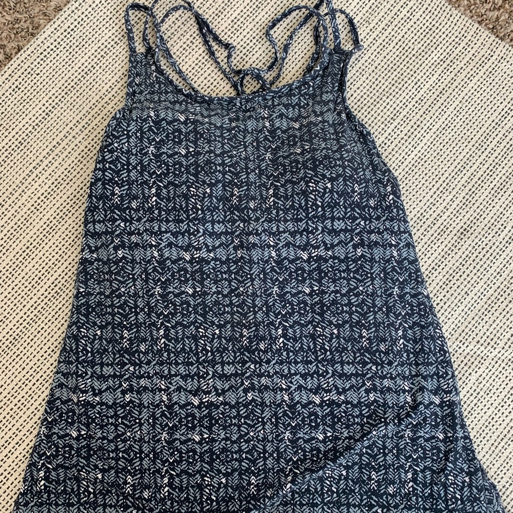 Athleta Navy Print Strappy Tank L